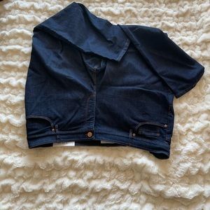 never work w tags LOFT modern skinny in dark rinse w rose gold hardware sz22